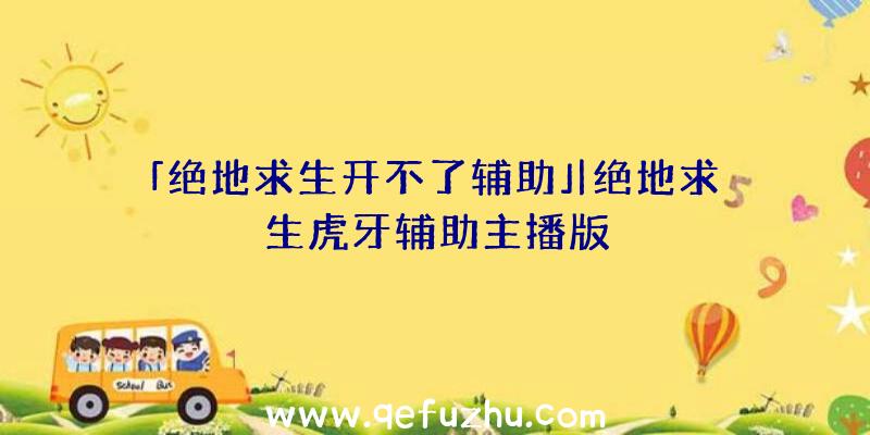 「绝地求生开不了辅助」|绝地求生虎牙辅助主播版